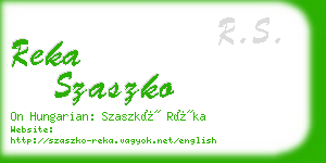 reka szaszko business card